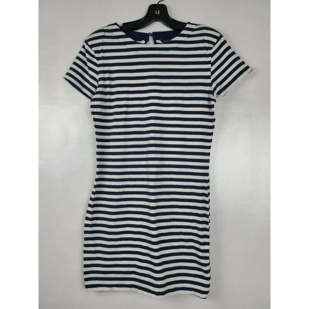 French Connection Striped Cap Sleeve Mini Dress 10 - Picture 2 of 8